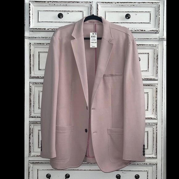 New Retails $129 men’s blazer blush size L with stretch fabric